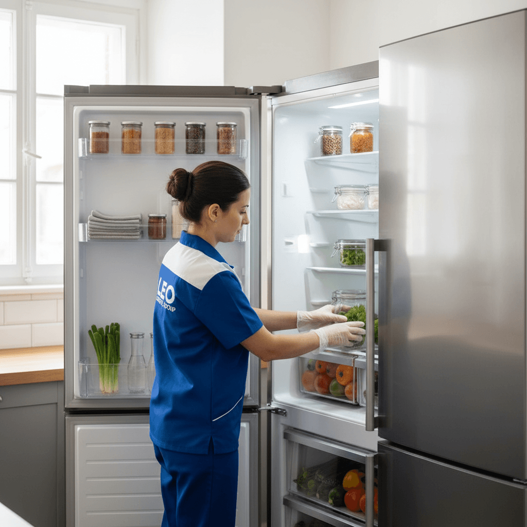 Specialized refrigerator cleaning and organization