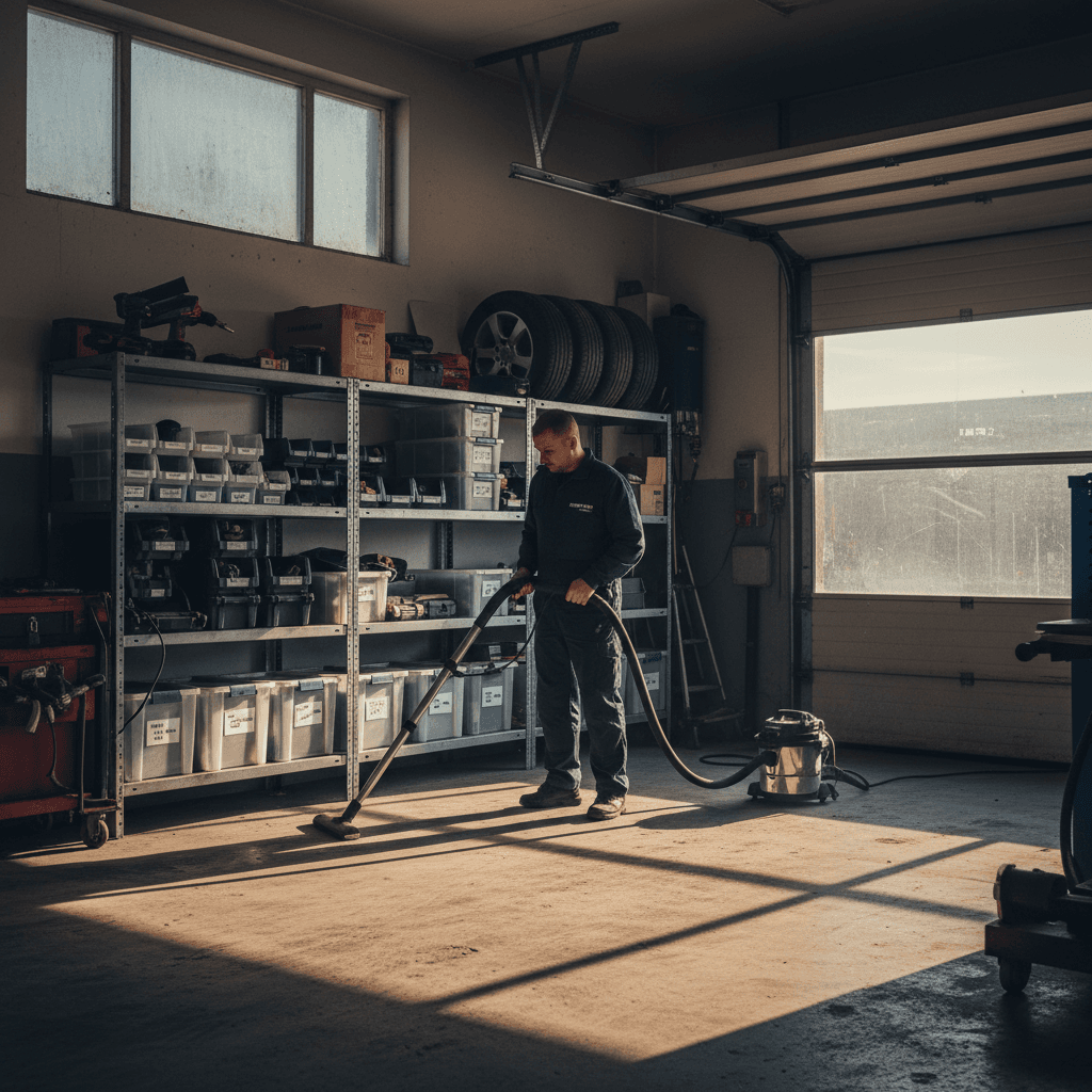 Specialized cleaning service in garage