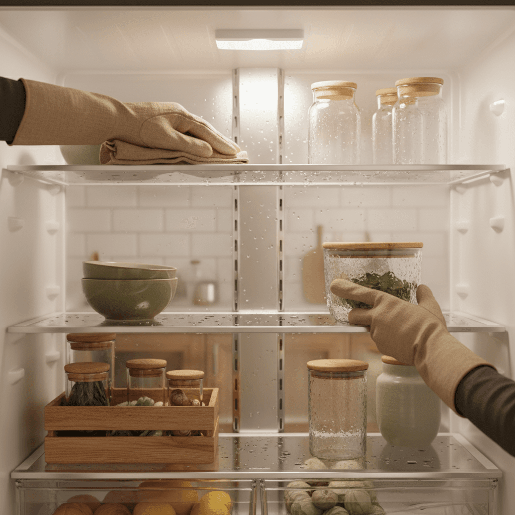 Specialized refrigerator cleaning and organization